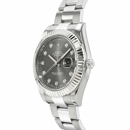 Rolex Datejust 116334 Rhodium Diamond Oyster