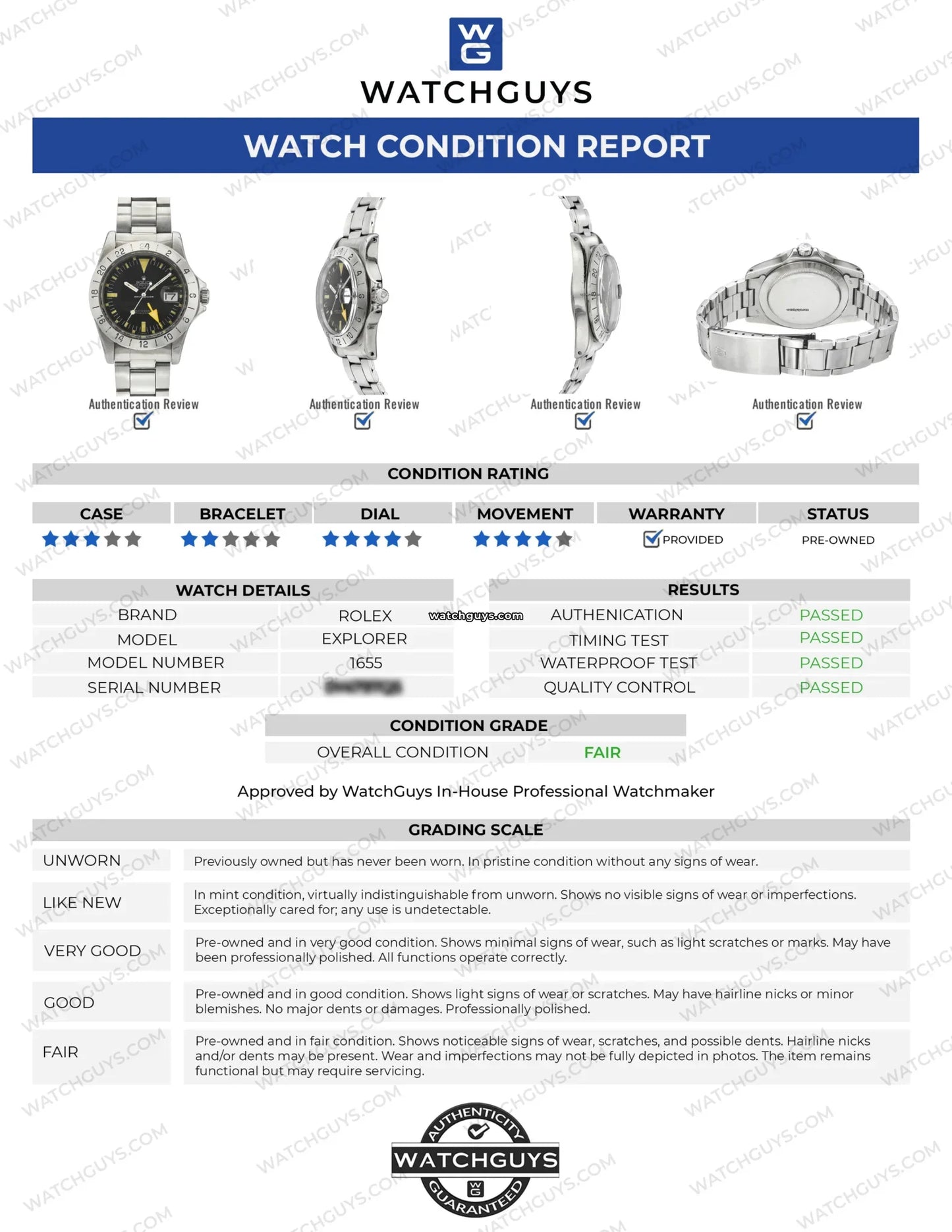 Vintage Rolex Explorer 1655 Steve McQueen