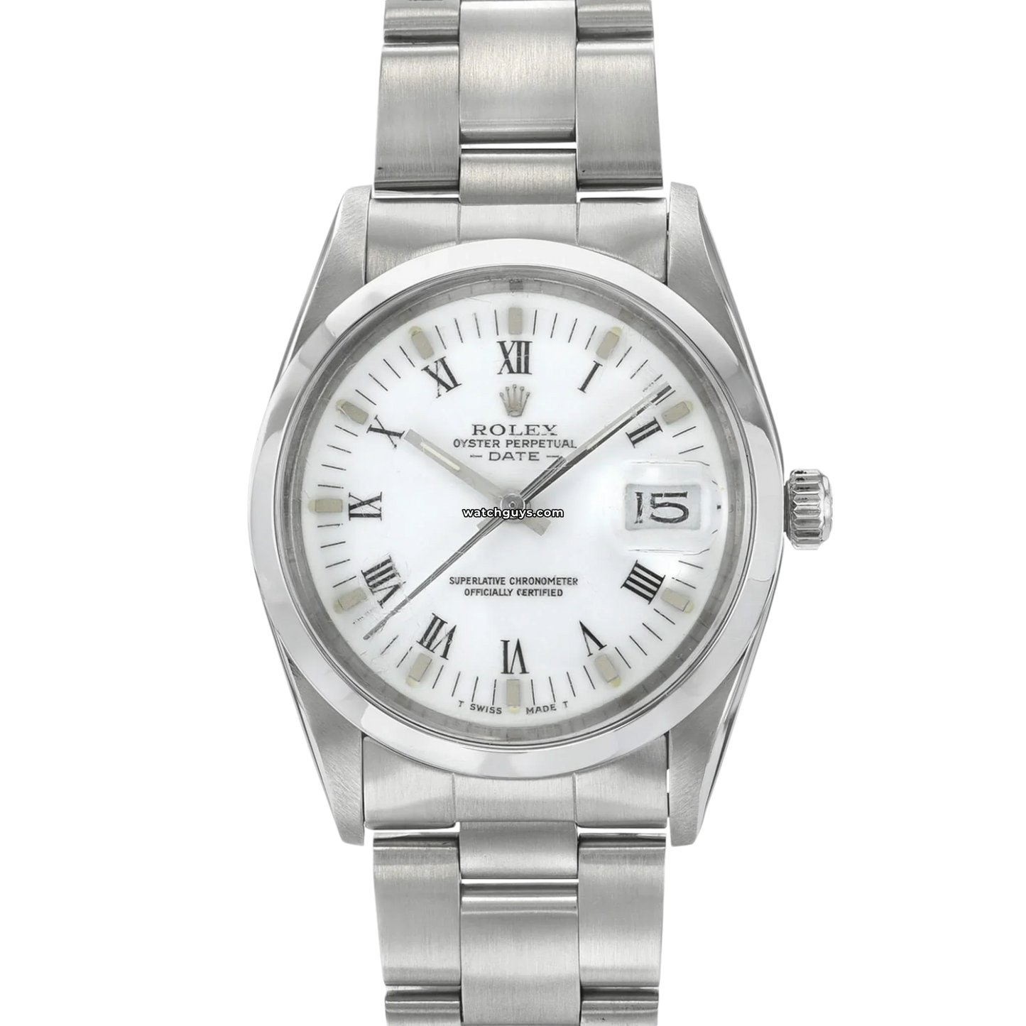 Rolex Date 15000 White Roman