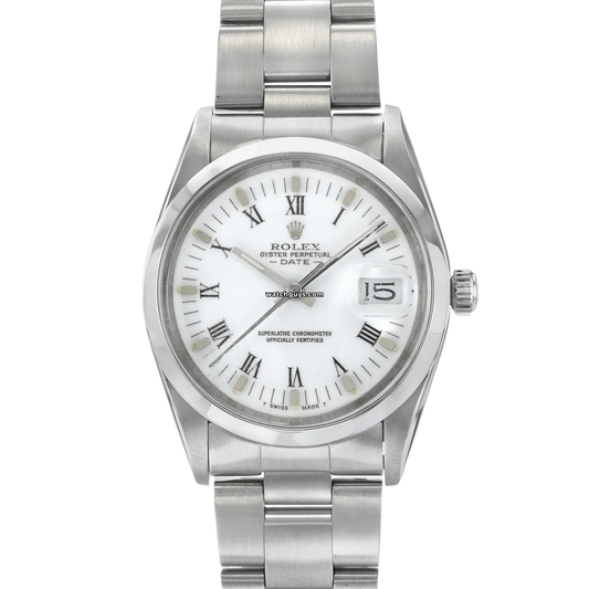 Rolex Date 15000 White Roman