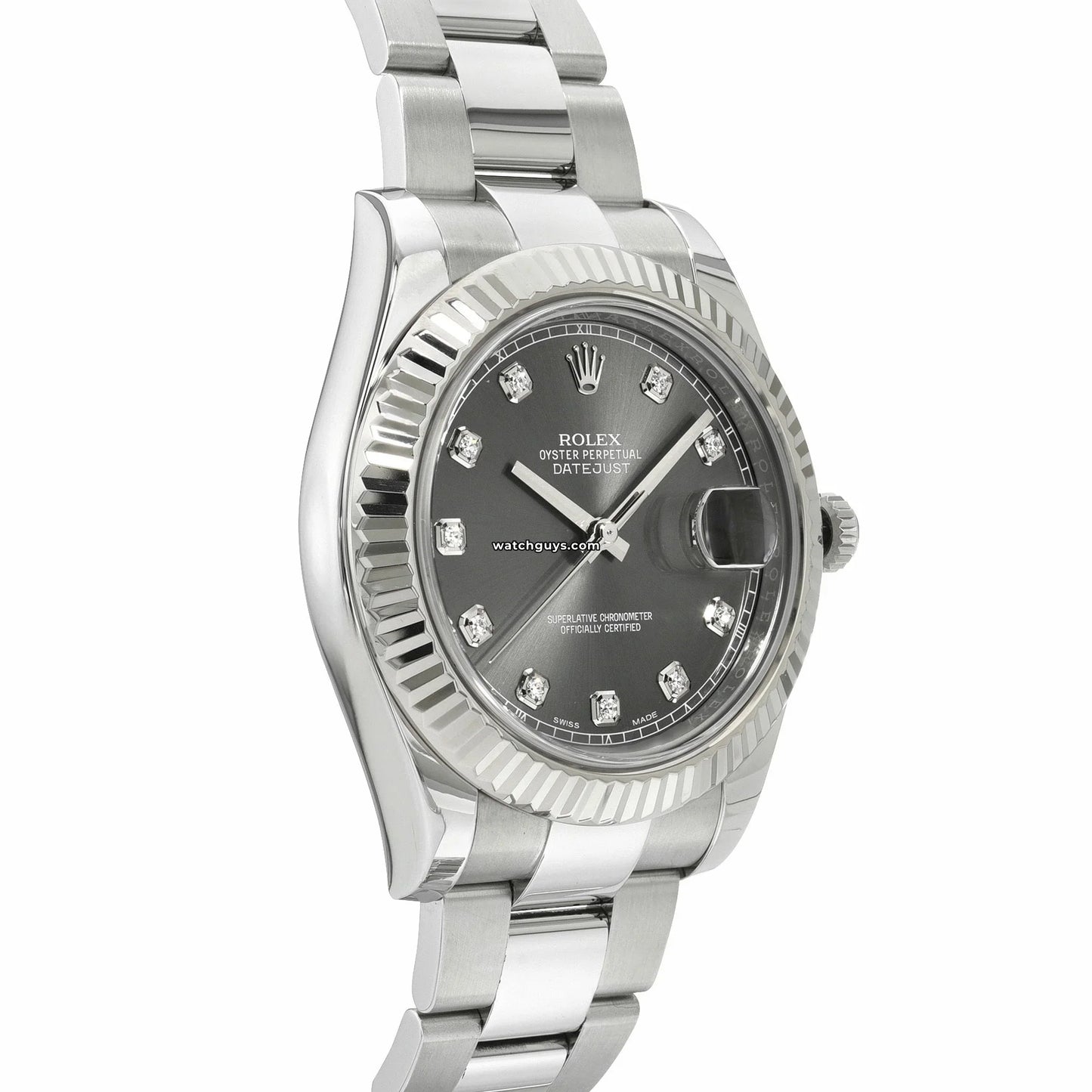 Rolex Datejust 116334 Rhodium Diamond Oyster