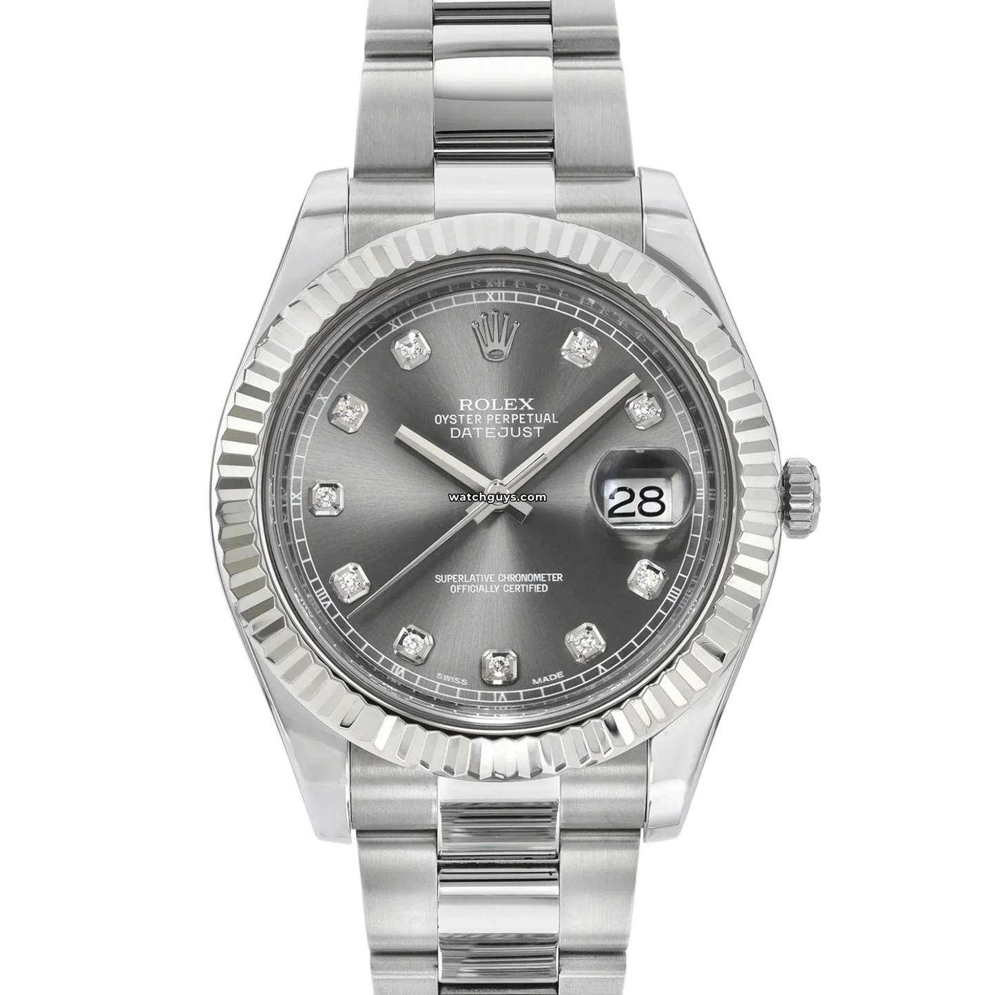 Rolex Datejust 116334 Rhodium Diamond Oyster