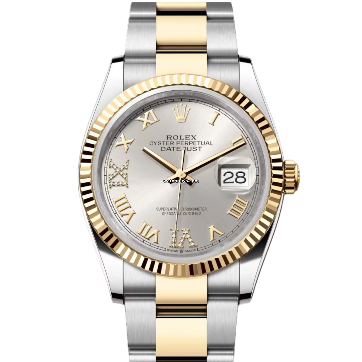 Rolex Datejust 126233 Silver Roman Oyster