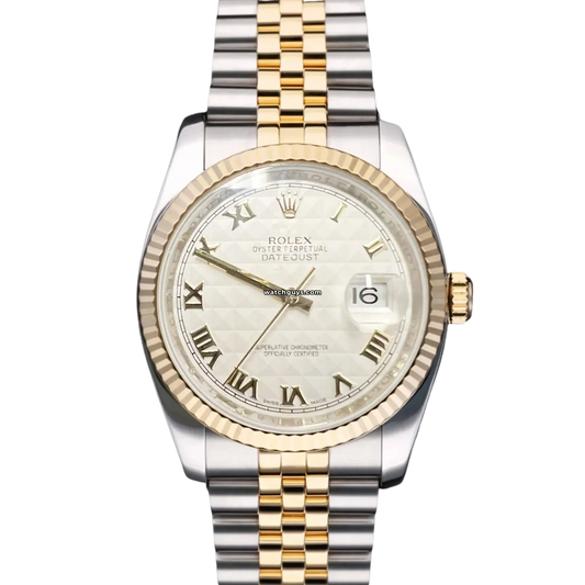 Rolex Datejust 36mm 116233 Ivory Pyramid Dial