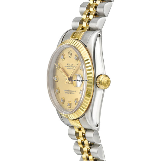 Rolex Datejust 68273 Two Tone Champagne Diamond