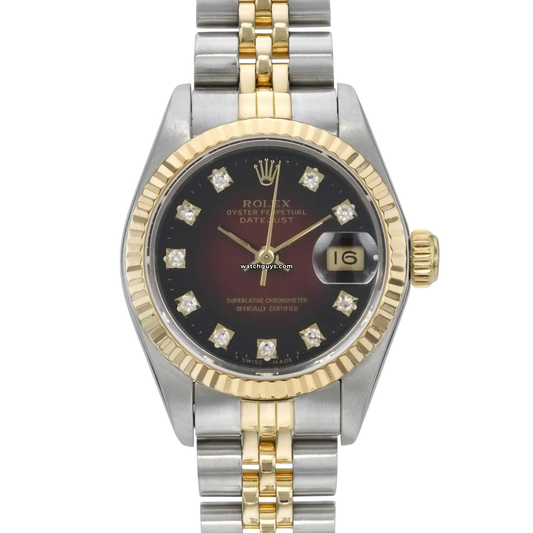 Rolex Datejust 69173 Red Vignette Diamond